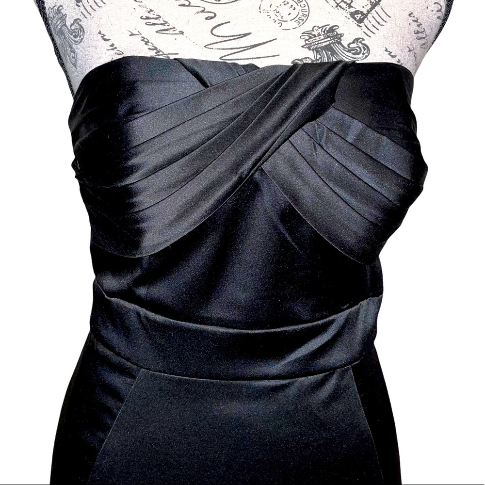 BCBGeneration Satin Black Dress Prom Black Tie Size 2 - Picture 14 of 15